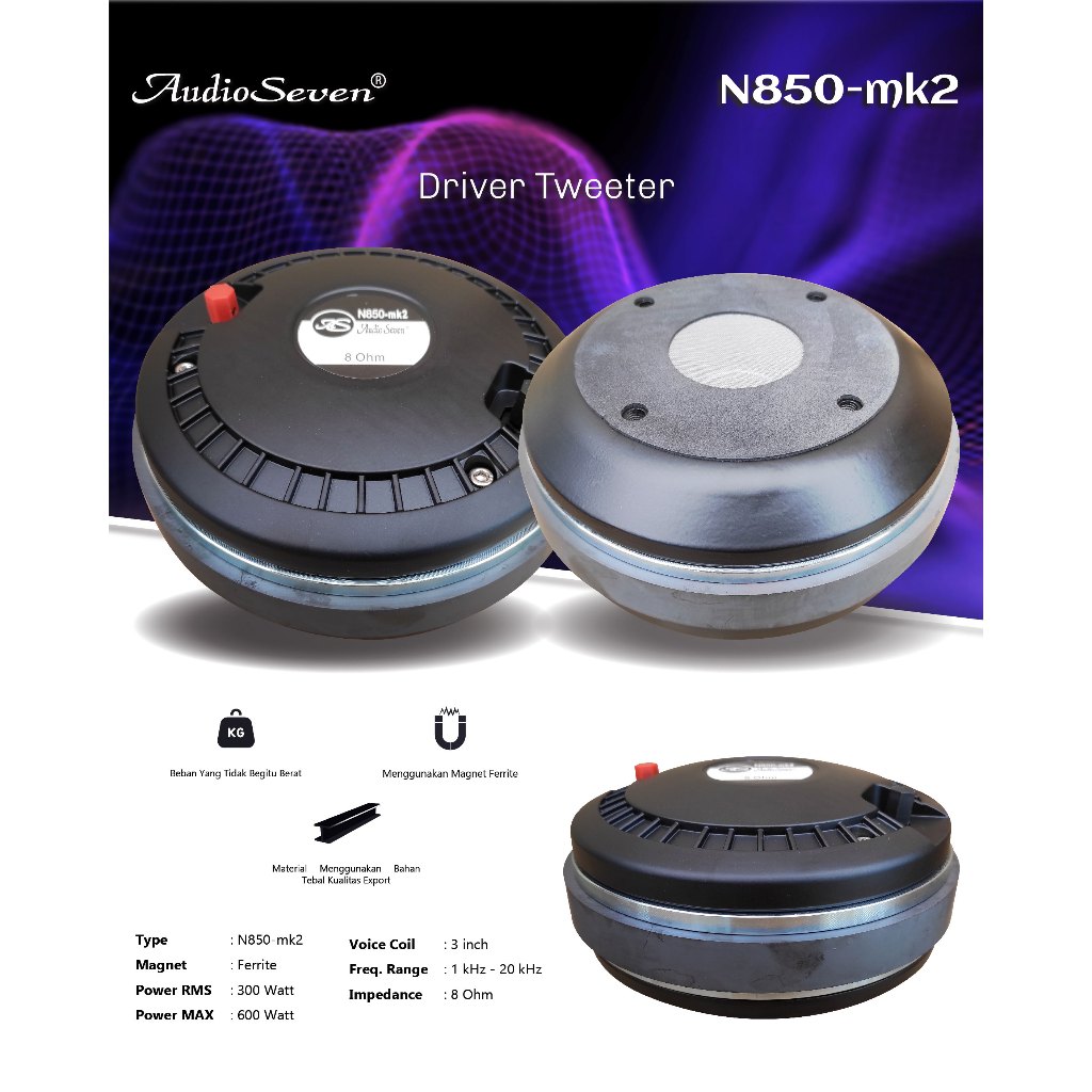 Driver Tweeter Audio Seven N 850 mk2 Original High Quality Line Array