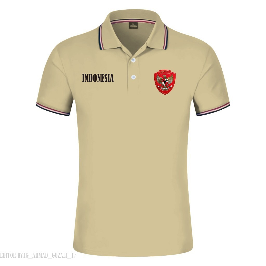 Kaos Kerah Logo Garuda / Polo Shirt Unisex Lengan Pendek Distro Logo Garuda / Baju Kerah dewasa Logo