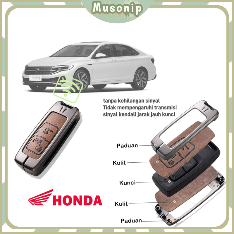 Kulit Case Kunci Motor Keyless Cover Kunci Motor Remote Honda/160 Vario 125 New Scoopy 2023 - 2024 A
