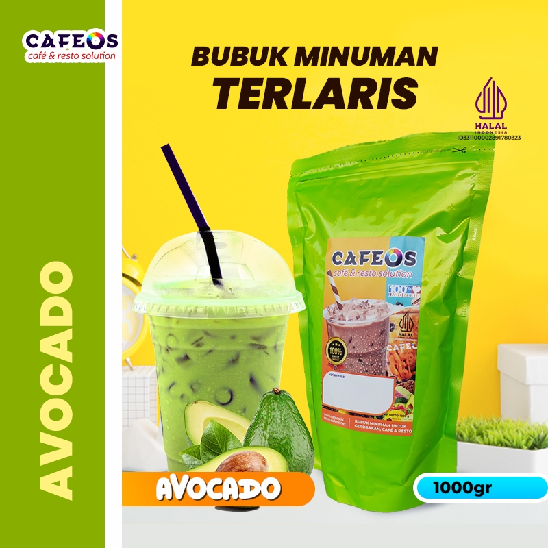 

CAFEOS Bubuk Minuman Buah Rasa Avocado Alpukat 1 KG Gratis Resep