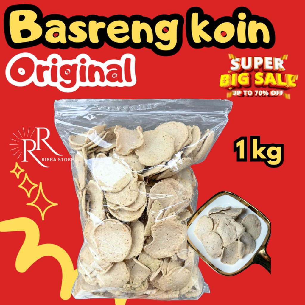 

1kg Keripik Basreng Koin Rasa Gurih Original Basreng Pipih Cemilan Makanan Food Snack Pedas Goreng