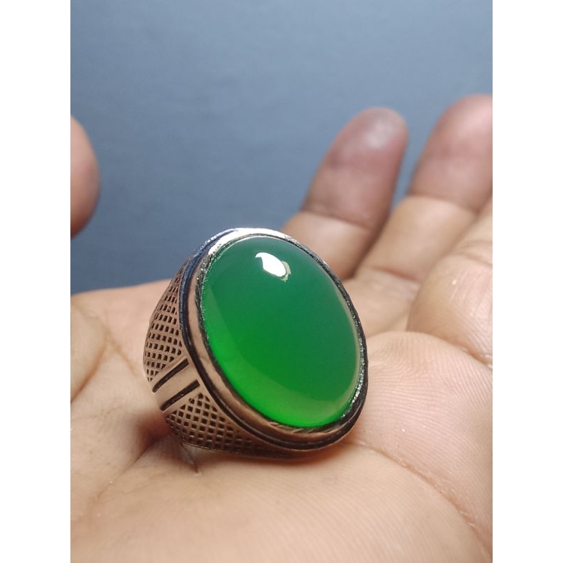 batu cincin akik hijau botol Garut