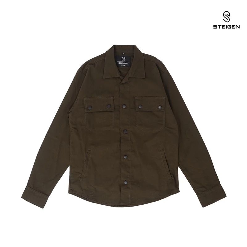 Trucker Canvas V1 Hijau Army - Jacket Trucker Pria Outwear Original Steigen - Jacket Semi Parka Pria