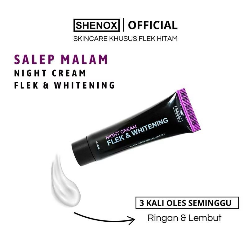 Shenox Skincare Salep Flek Night Whitening Resmi BPOM | Salep Malam Flek Hitam