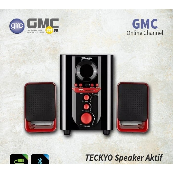 Speaker Salon Aktif GMC TECKYO 778E Bluetooth Subwoofers X-BASS