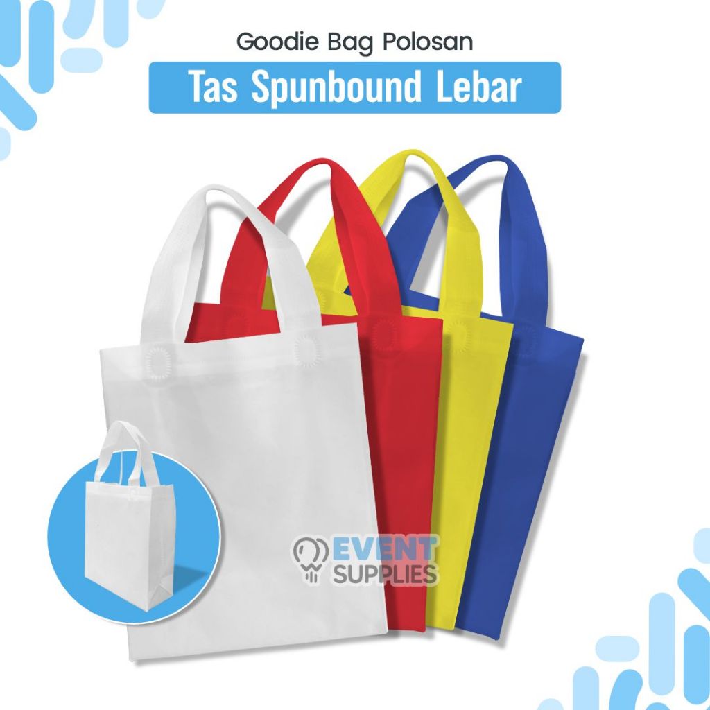 

[20x25x9] Termurah Tas Spunbond Goodie bag Lebar / Spunbond Kain Tas Polos High Quality Tas Souvenir Hampers Eceran