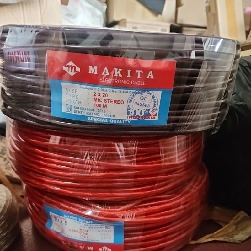 kabel mic stereo makita 2x20  mic stereo 100meter