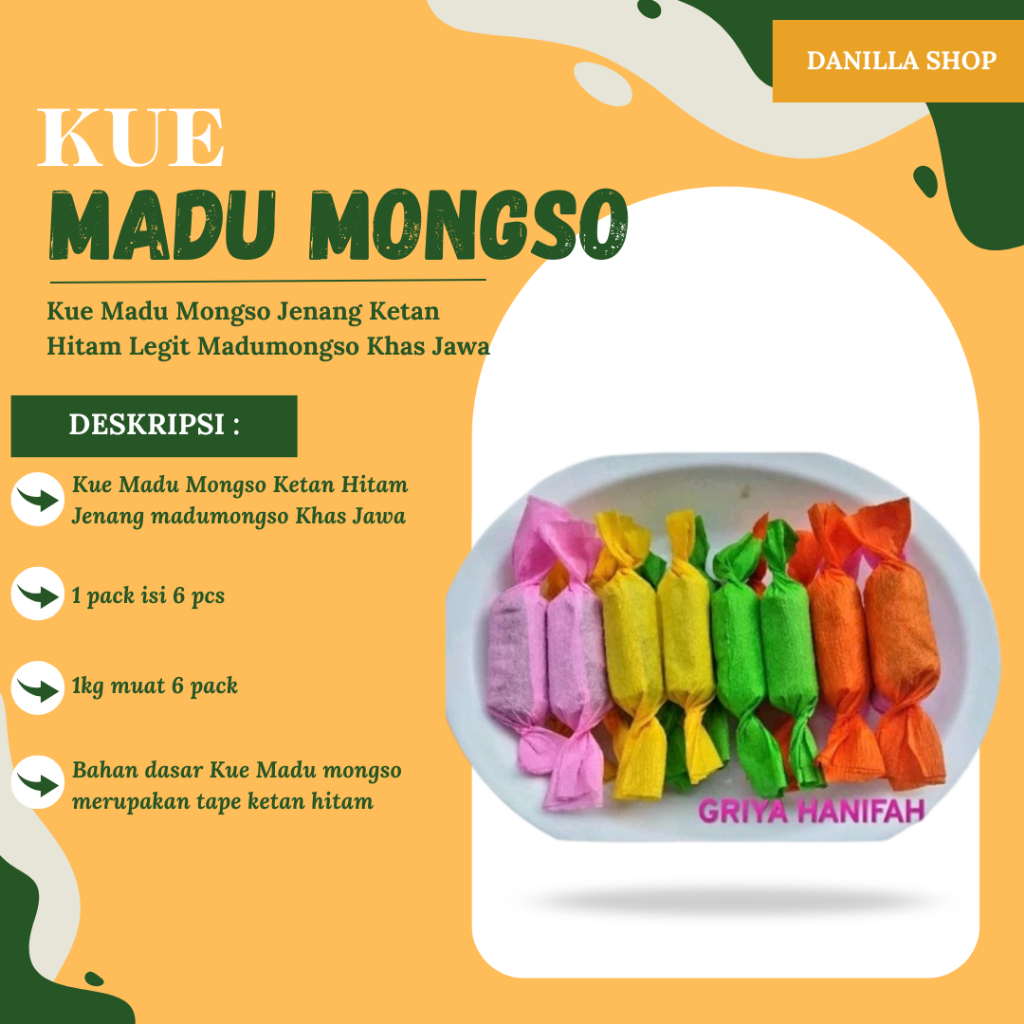 

Kue Madu Mongso Jenang Ketan Hitam Legit Madumongso Khas Jawa Premium
