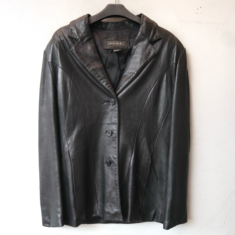 Banana republic blazer kulit asli jas kulit jaket kulit coat casual cewek cowok genuine leather jack