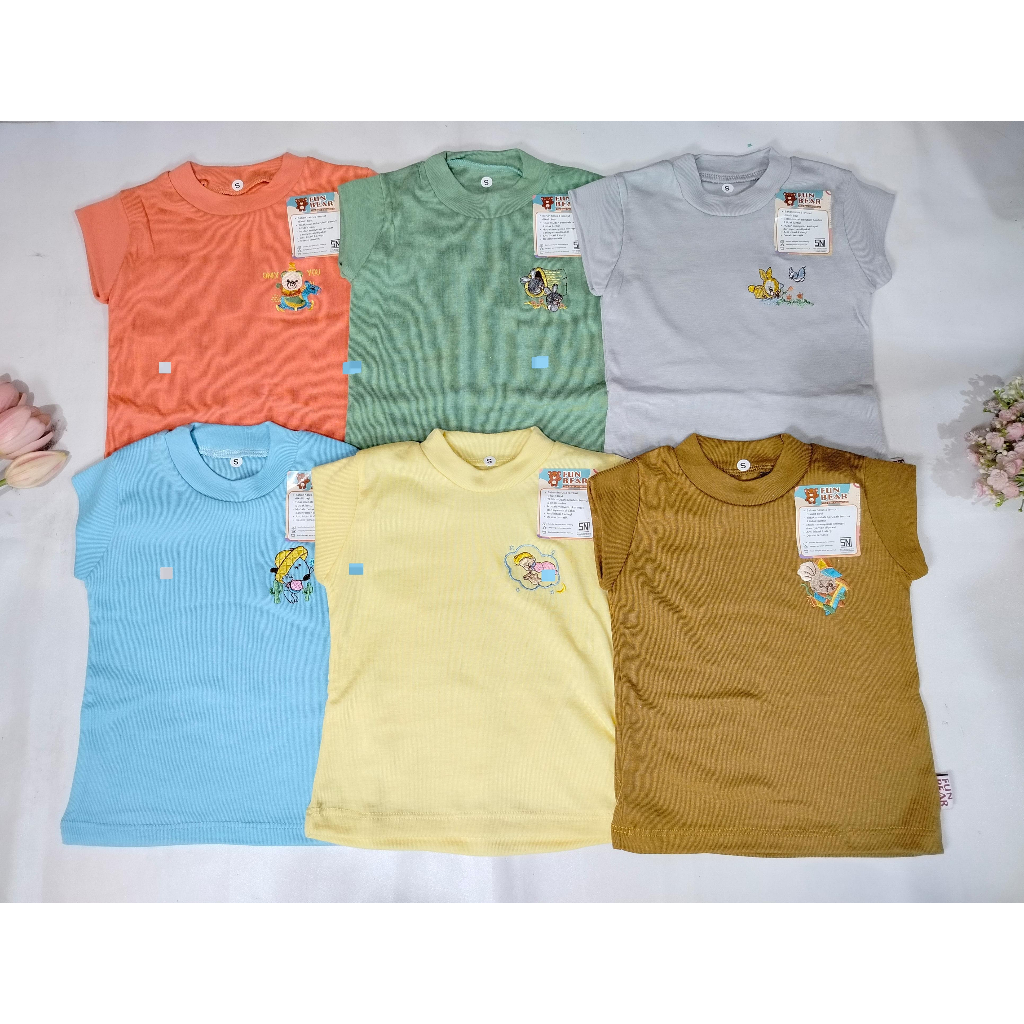 Ayomi oblong lengan pendek/ Atasan Bayi Newborn - 2 tahun Merk Ayomi/ Baju Oblong ayomi Size S M L