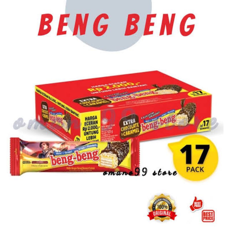 

BENG BENG CHOCOLATE CARAMEL REGULER 1 BOX ISI 17 PCS