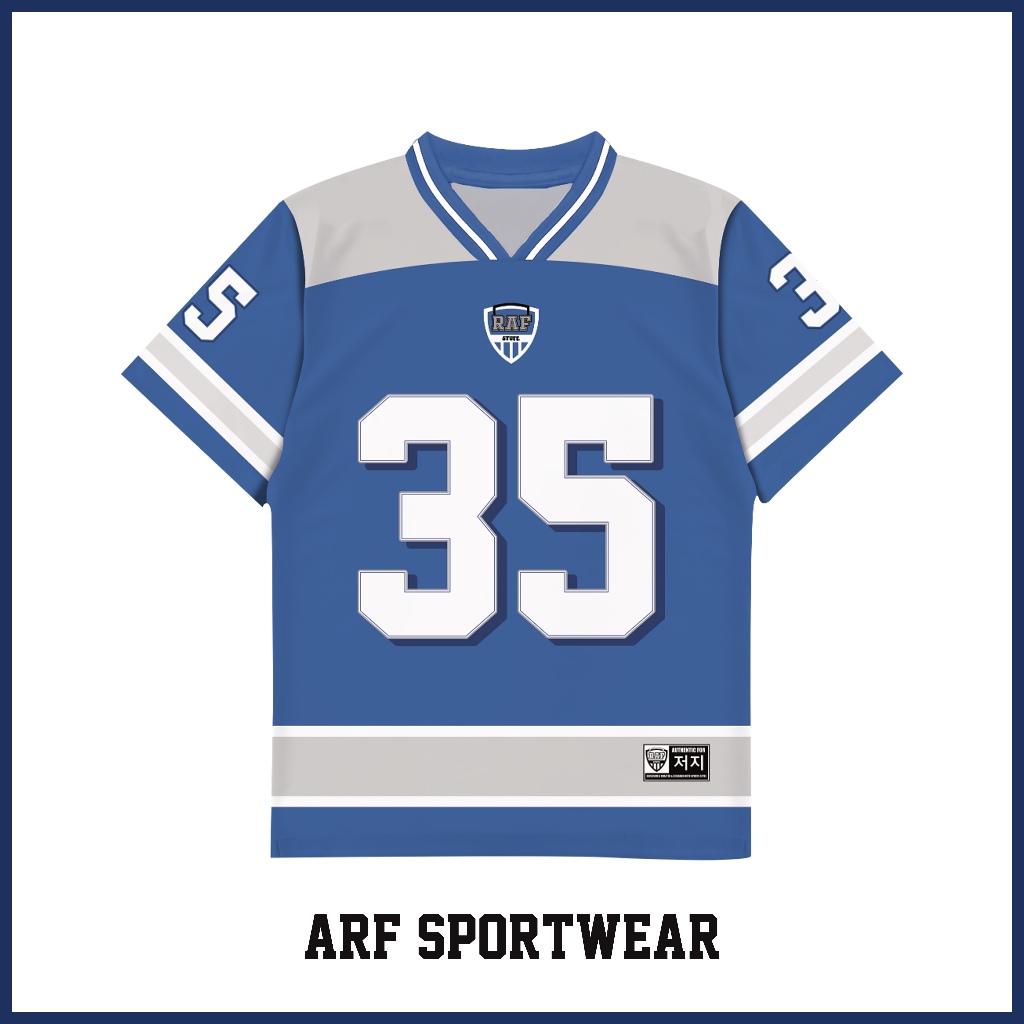 Jersey Rugby Unisex Biru FWRD 35 Full Printing / Baju Sport Casual Pria Wanita / Jersey Hockey