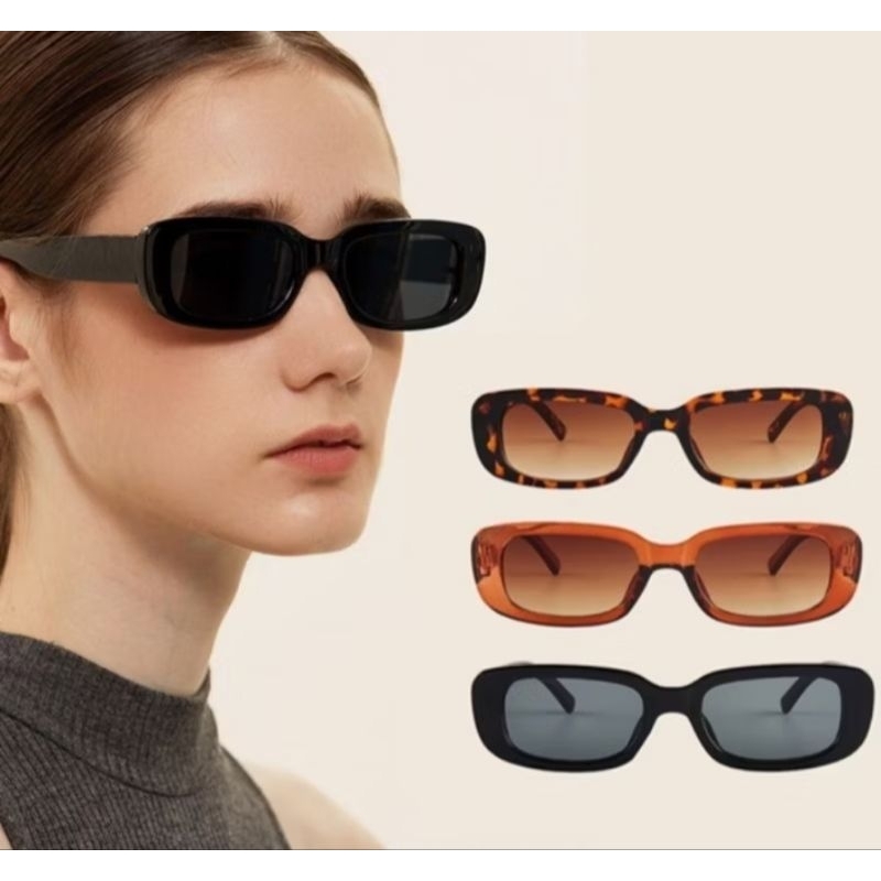 Kacamata Persegi Panjang Retroo Kacamata Wanita Persegi Panjang