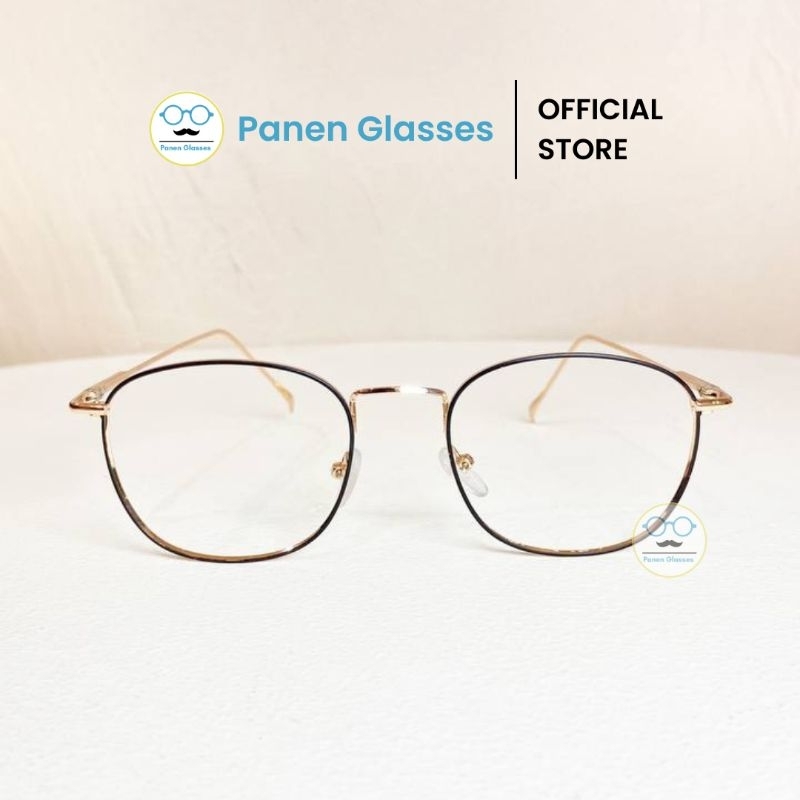 Kacamata Fashion Pria Wanita Frame Bangui Black Rose Gold - Kacamata Korea Kekinian Unisex