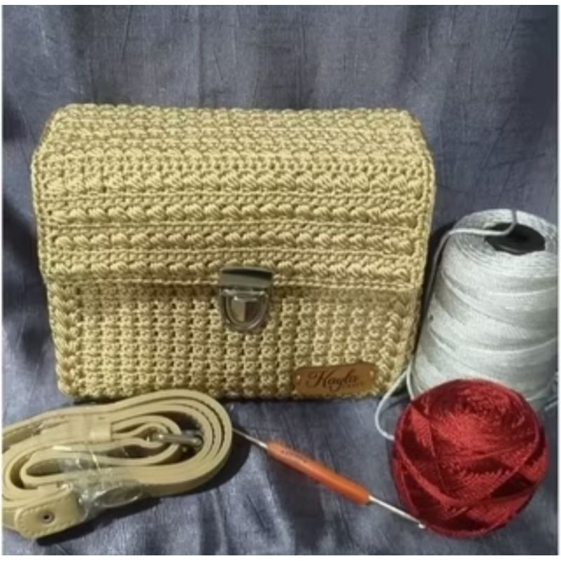 Tas Rajut model Kotak dan Persegi Tas Rajut Selempang Rajut Tas Rajut Wanita