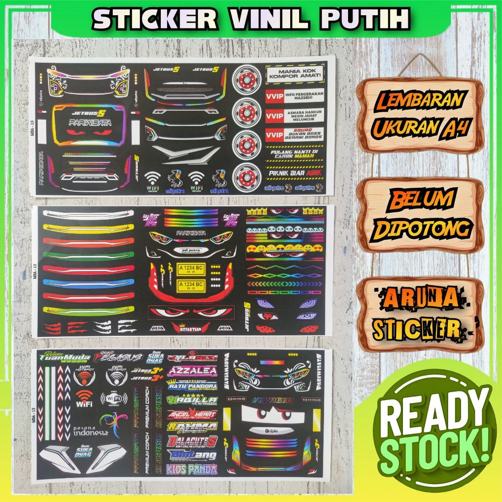 

Sticker Miniatur Bus termurah Bahan Anti Air Lembaran Belum Cutting