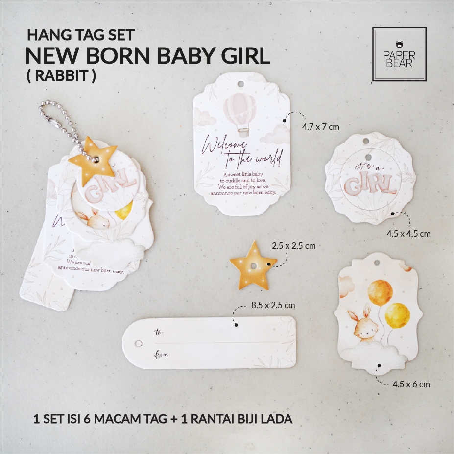 

PREMIUM Hang Tag Set Tebal NEW BORN BABY GIRL / BOY