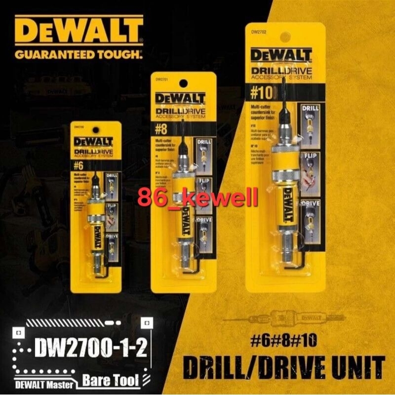 Mata Bor DeWALT #6 #8 #10 Drill Flip Drive Complete Unit 2 In 1 Countersink Wood