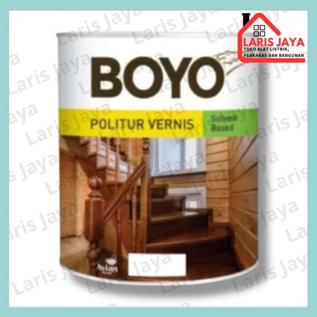 Cat Kayu Politur Vernish BOYO 1kg dan 0.5kg (SOLVENT BASE)