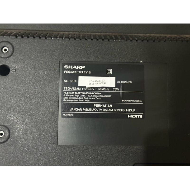 TV sharp aquos LC 40SA5100i Bekas Area Kota Jambi