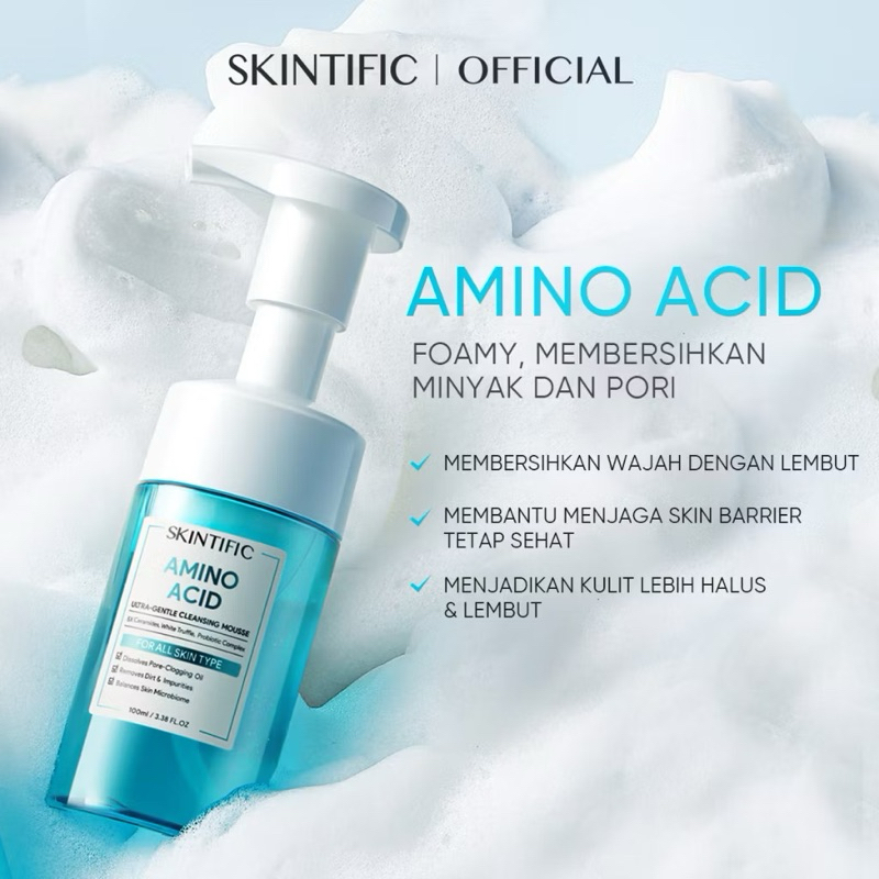 SKINTIFIC - Amino Acid Ultra Gentle Cleansing Mousse 100ml foam facial wash