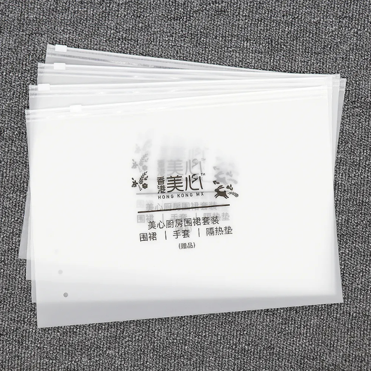 

Zipper Bag Organizer Transparan Doff Custom Sablon Plastik Zipper lock Packaging Head Resleting