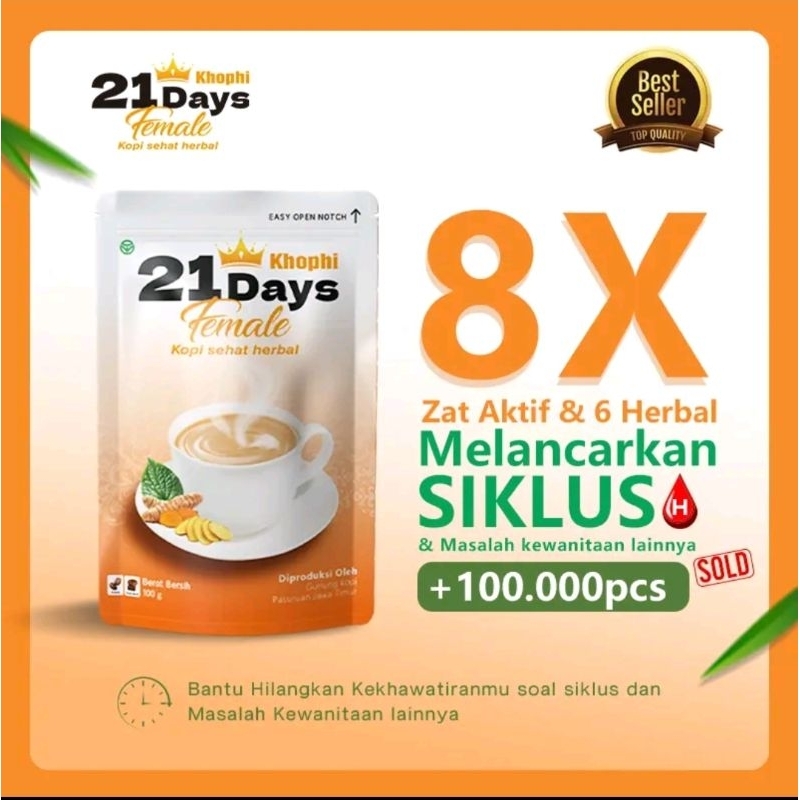 

21 Day coffe female 100gr Gula aren formula aktif untuk wanita