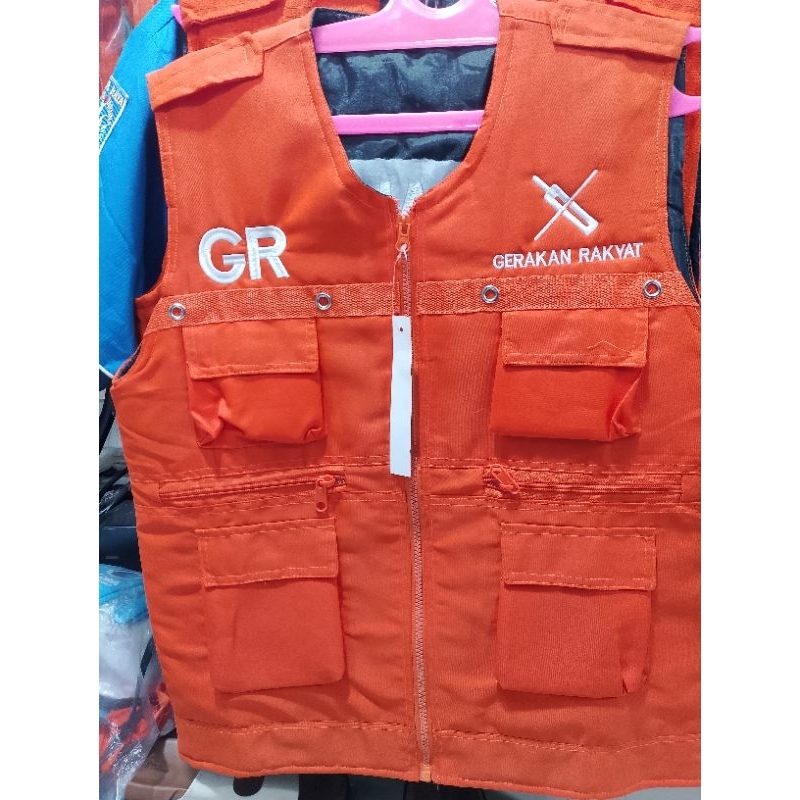 Rompi Oblong Ormas Gerakan Rakyat Rompi Oren Istimewa tebal