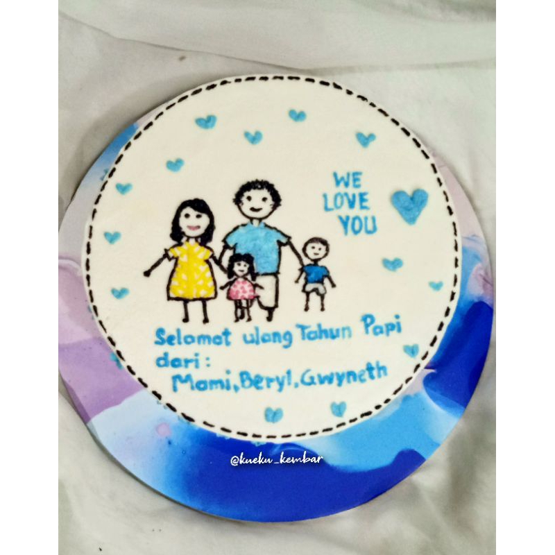 

kue ulang tahun untuk ayah tema family