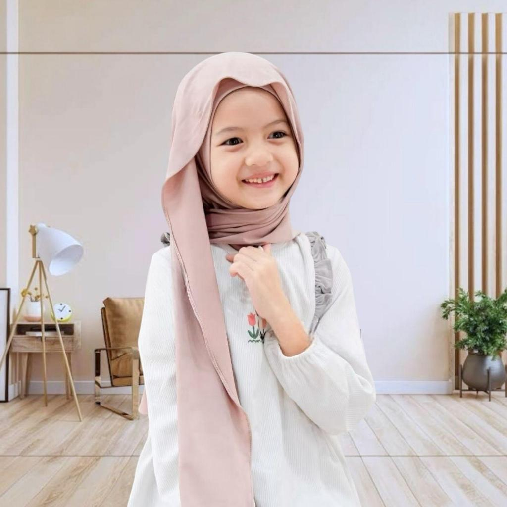 Jilbab Pashmina Inner Anak Jersey Premium | Pashmina Inner Menutup Leher | Pashmina Anak Jersey Oval