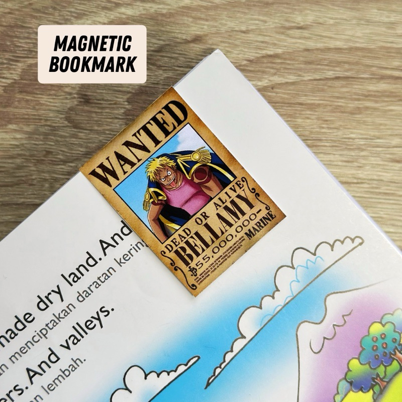 

Magnetic Bookmark Wanted Bellamy One Piece - Pembatas Buku Gambar Karakter Kartun Anime One Piece Pirates