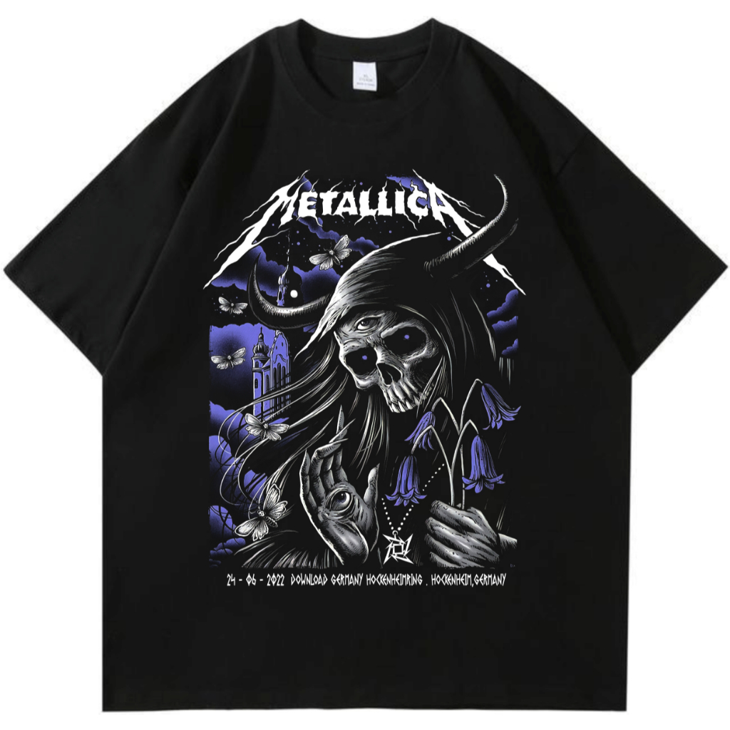 Kaos Band Metallica Skull Devil Tshirt Oversize Vintage Pria Wanita / Kaos Metallica