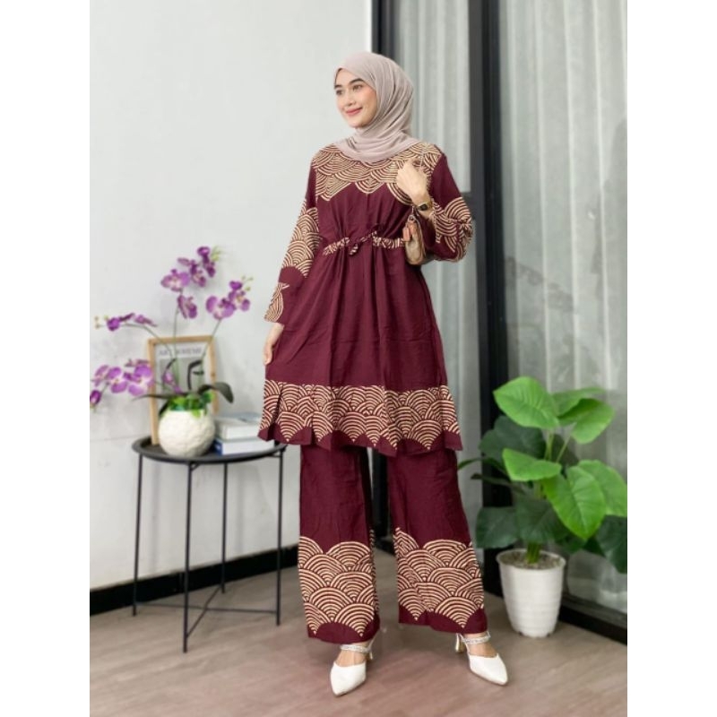 BAJU TUNIK KERANG BAJU BATIK BAJU BATIK PEKALONGAN BAJU SETELAN WANITA PAKAIAN WANITA BAJU SANTAI BA