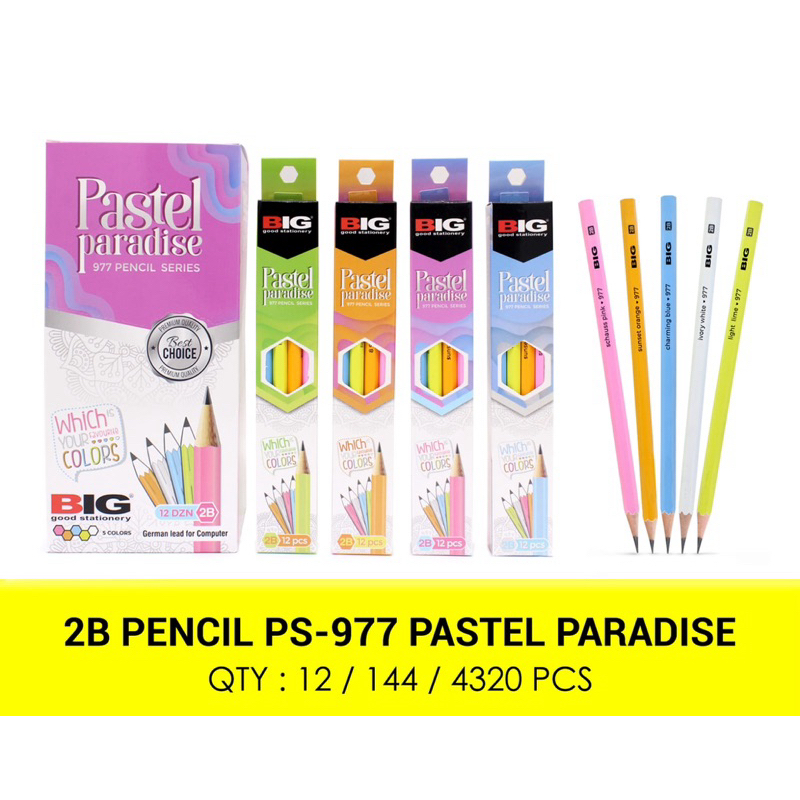 

Pensil 2B BIG Pastel Paradise PS-977 12pcs