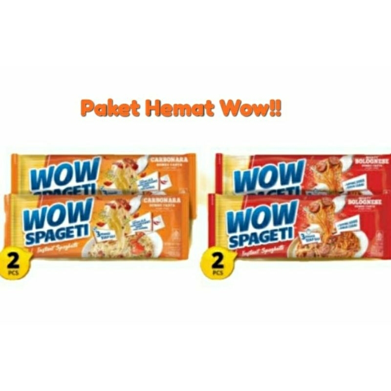 

Spageti Wow paket special 4pcs Carbonara Vs Bolognese