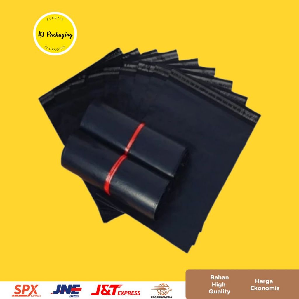 

POLYMAILER/PLASTIK HITAM PACKING SEMI GLOSSY PREMIUM HD PER PCS