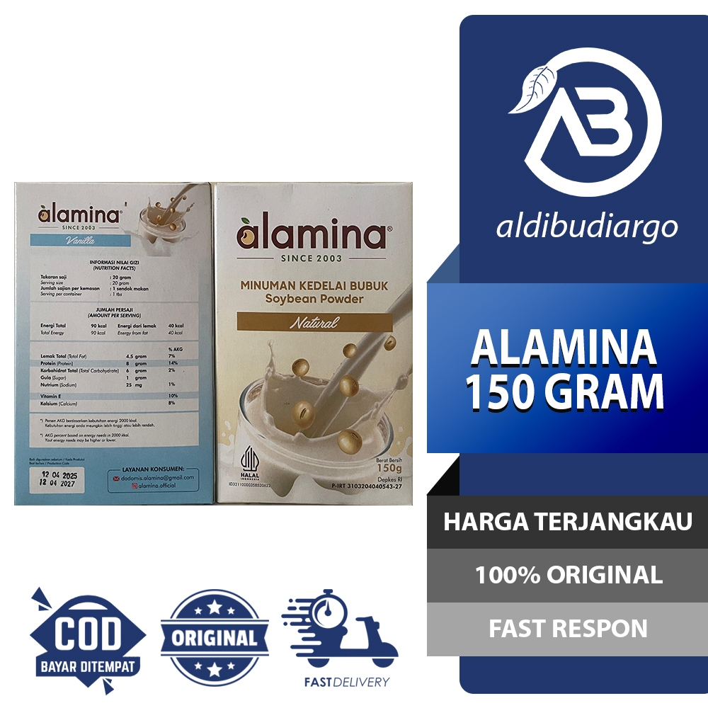 

SUSU KEDELAI ALAMINA MINUMAN KEDELAI BUBUK 150 GRAM