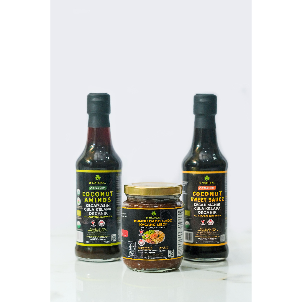 

Paket Bundling Trio Nusantara (Kecap Asin Kelapa + Kecap Manis Kelapa + Bumbu Gado-gado Mente)