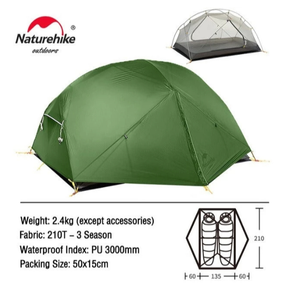 TENDA MONGAR 2 ULTRALIGHT (210T) NATUREHIKE NH17T007-M/NH19M002-J