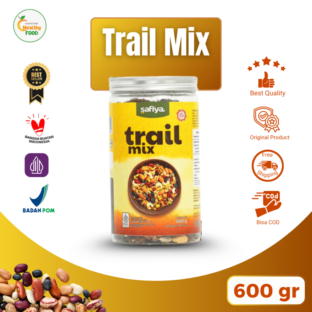 

Snack Camilan Sehat Sereal Makanan Ringan | Trail Mix 600 Gram Jar With Almond Raisins Roasted Premium
