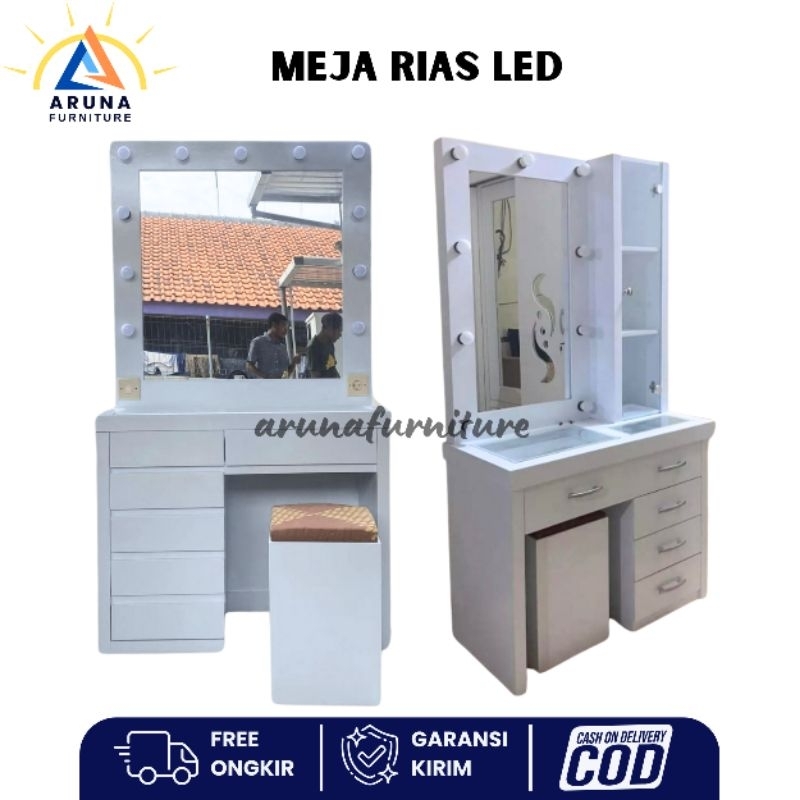 Meja Rias LED Cermin Rias Lampu Meja Rias Modern Mewah