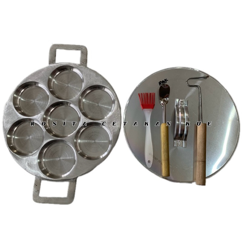 Rosita Cetakan Kue Lumpur Martabak Mini Wingko Apem Isi 7 Lubang LPB Diameter 7,8cm