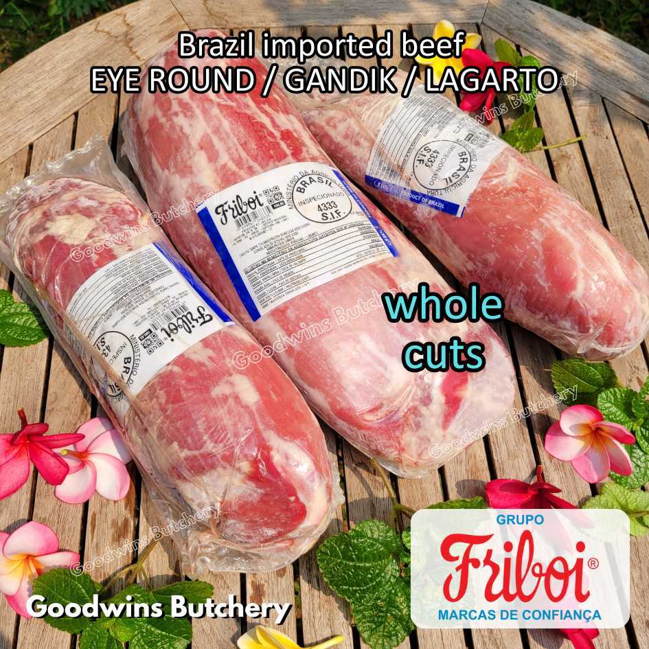 

2.5kg beef EYE ROUND Brazil FRIBOI FRIGON Australia WMPG Angus JACK'S CREEK US choice SWIFT IBP daging sapi import gandik utuh lagarto eyeround frozen whole cut