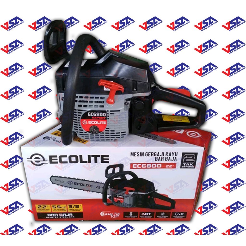 ECOLITE MESIN CHAINSAW GERGAJI POTONG CHAIN SAW EC 6800 EC6800 22" INCHI