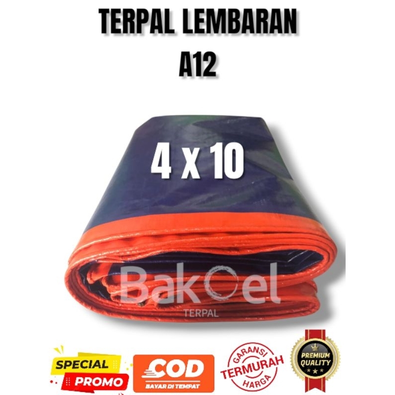TERPAL PLASTIK A12 UKURAN 4 x 10 (waterproof)METER SUPER TEBAL