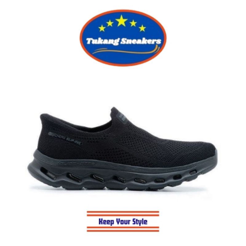 Sepatu Walking Pria Skechers SlipIns Go Walk Glide Step 2.0 Black SKE216665BBK