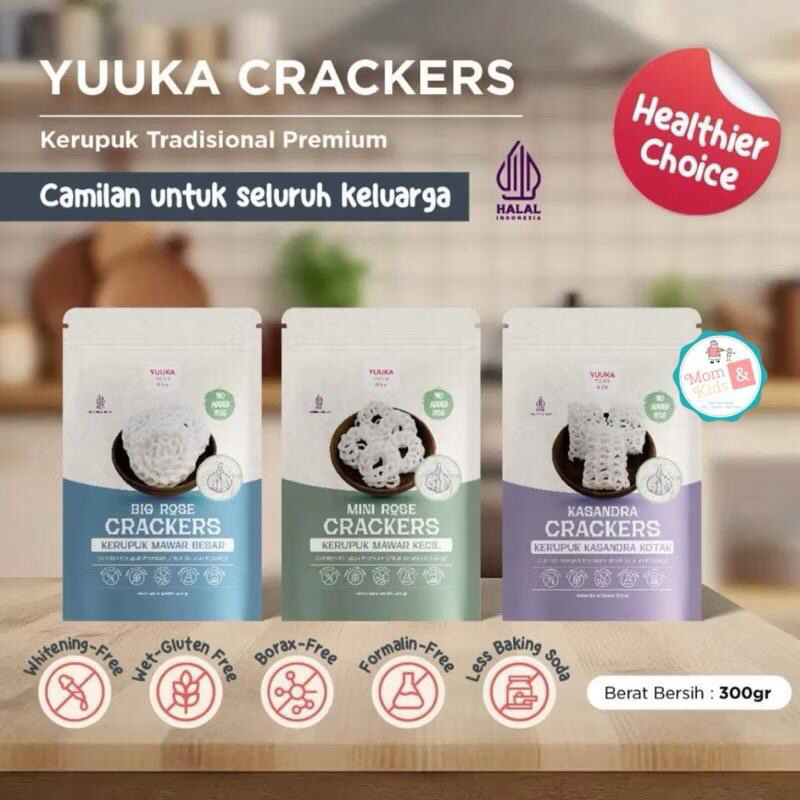 

YUUKA FOOD CRACKERS KERUPUK 300GR | KERUPUK BAWANG SEHAT PREMIUM | SNACK CEMILAN SEHAT