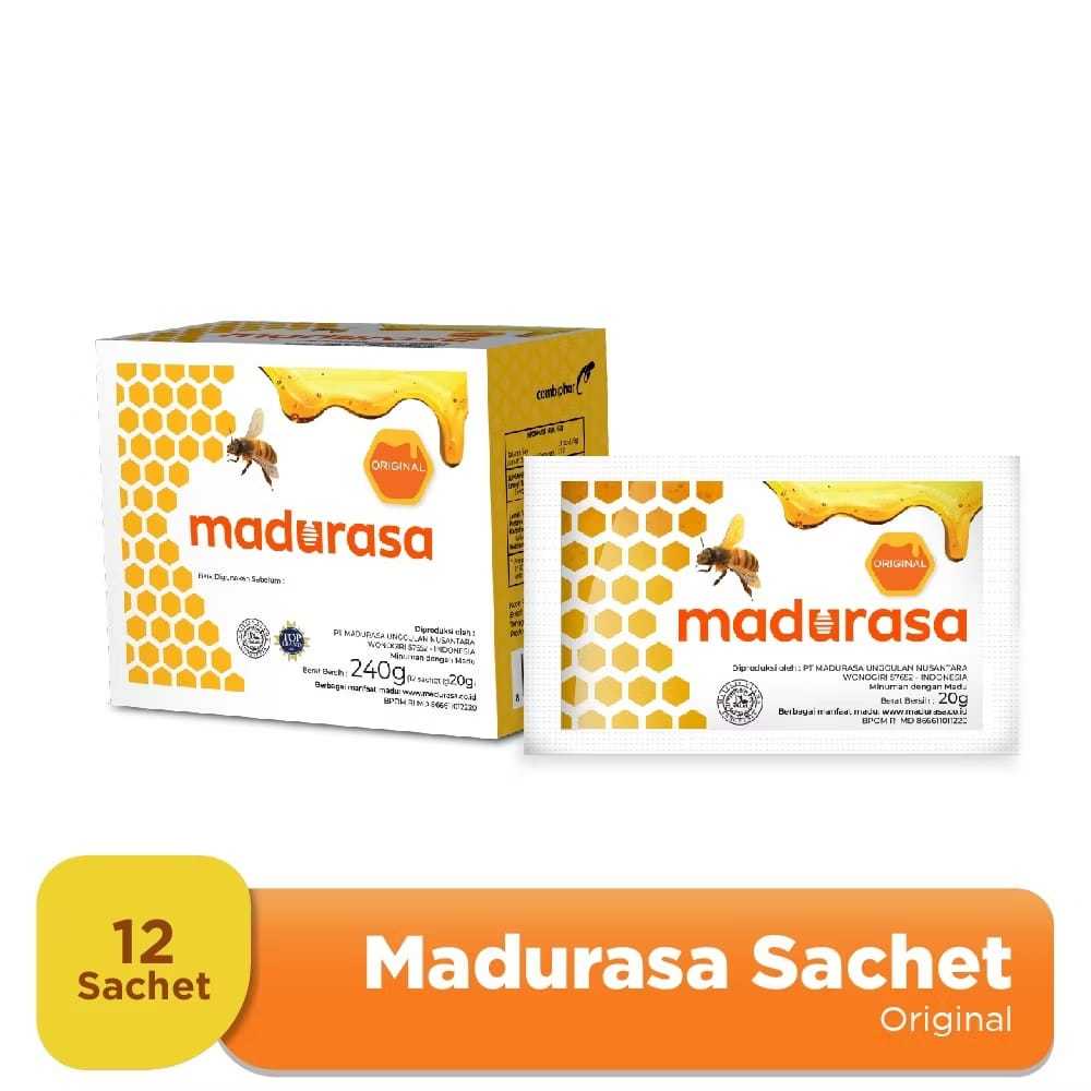 

Madu Rasa Original dan Jeruk Nipis Madurasa Box Sachet isi - 12 Sachets