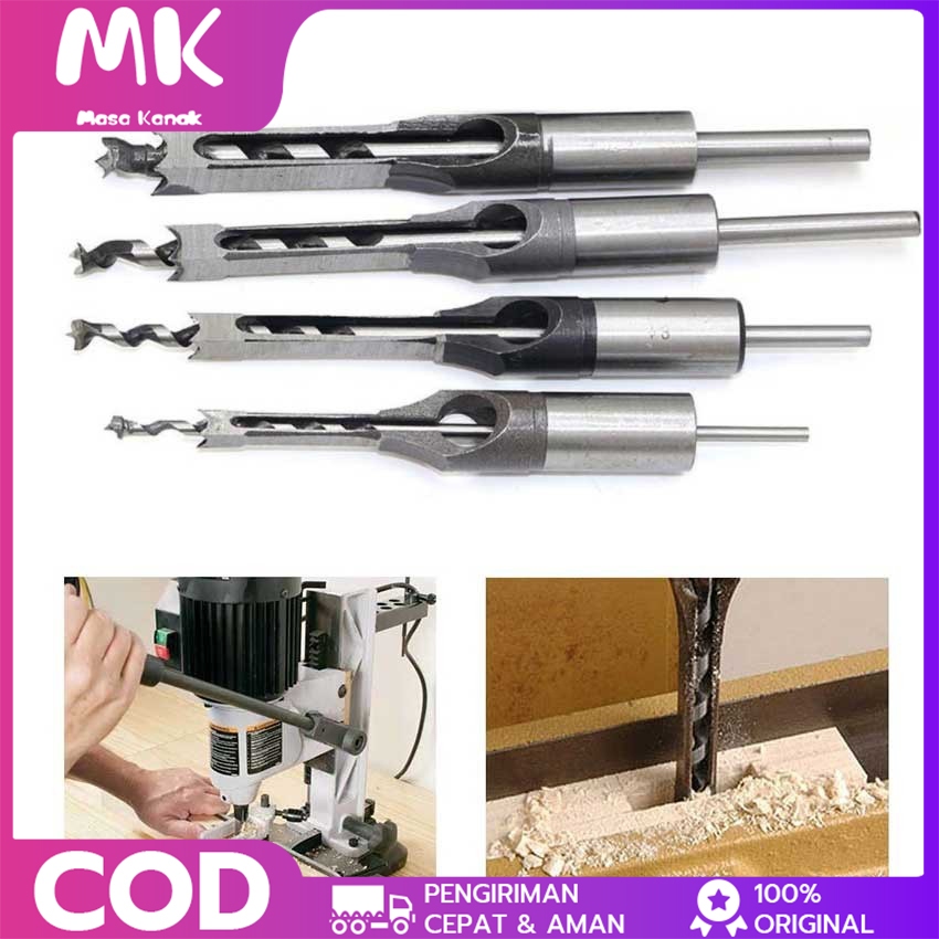 5PCS HSS Square Mata Bor Putar Profesional 10Mm, Mata Bor bobok kayu Persegi Hole Drill Bit , Mata B