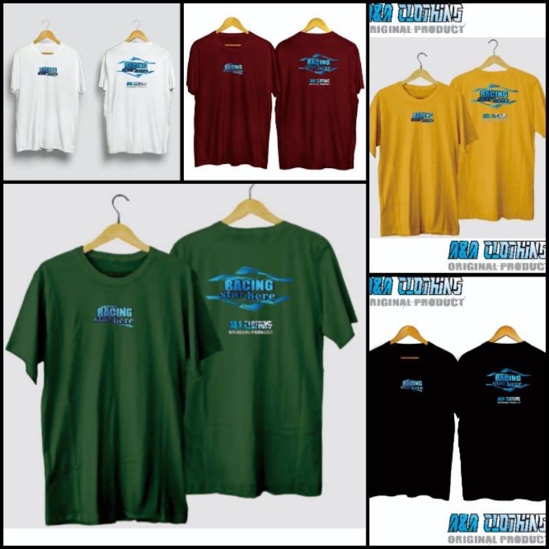 kaos distro racing star original warna ijo,kuning,hitam,merah,putih